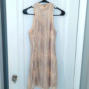 Sau-lee US 4, short sequined champagne dress